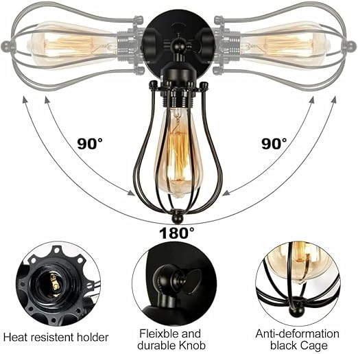 Vintage Industrial Sconce Lamps Modern Retro Wall Mounted Lights Lamp Fixture~2141