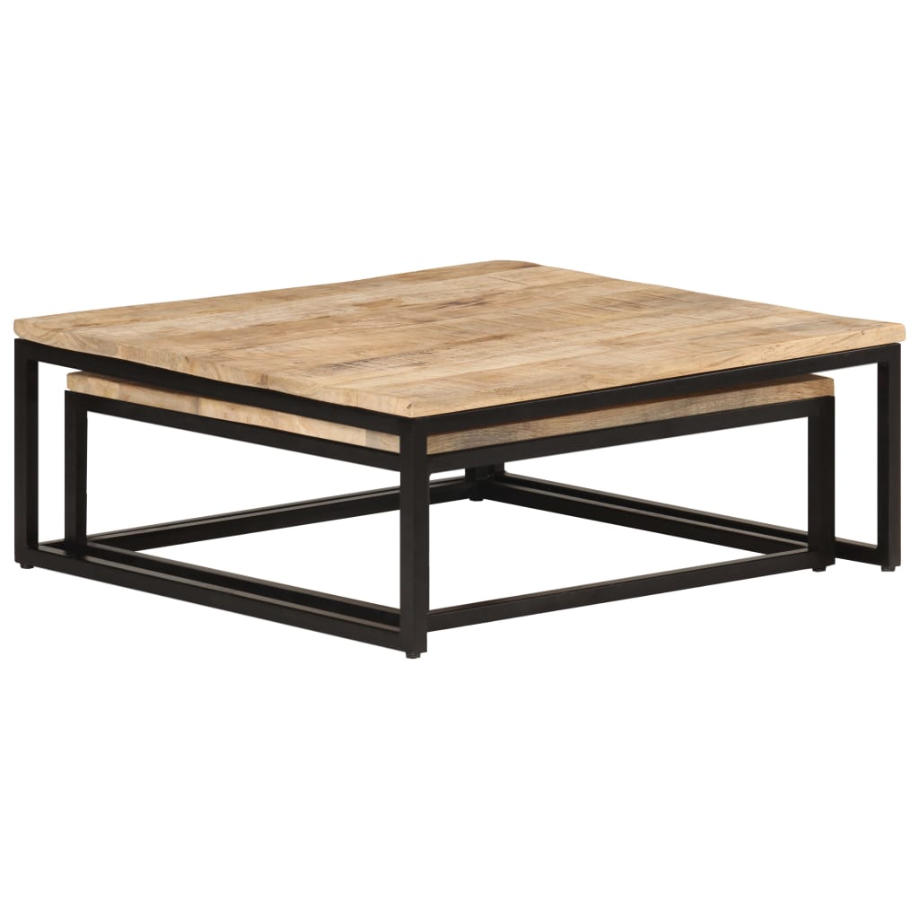 NNEVL Nesting Coffee Tables 2 pcs Solid Mango Wood