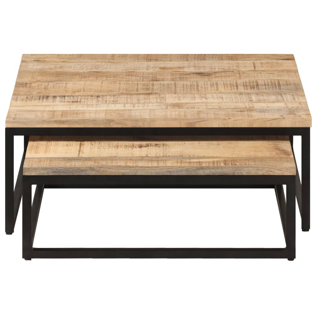 NNEVL Nesting Coffee Tables 2 pcs Solid Mango Wood