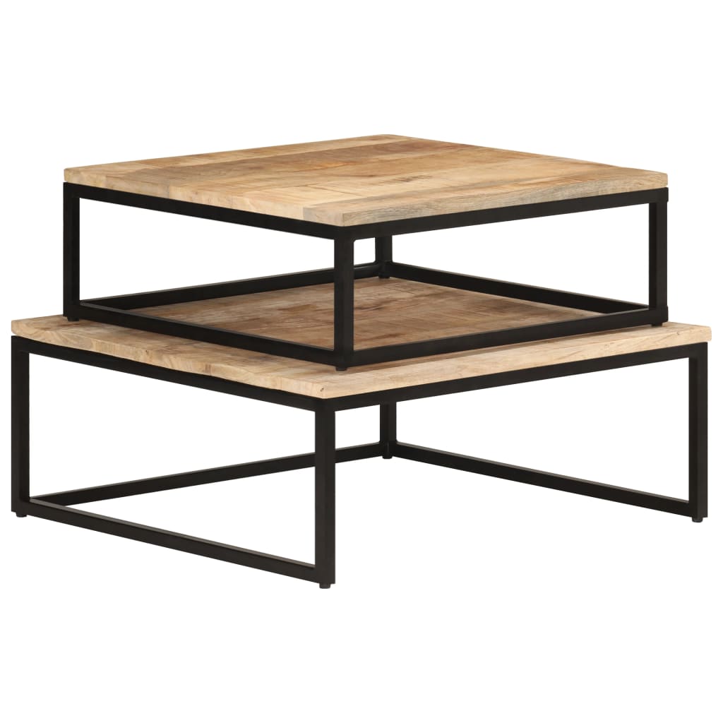 NNEVL Nesting Coffee Tables 2 pcs Solid Mango Wood