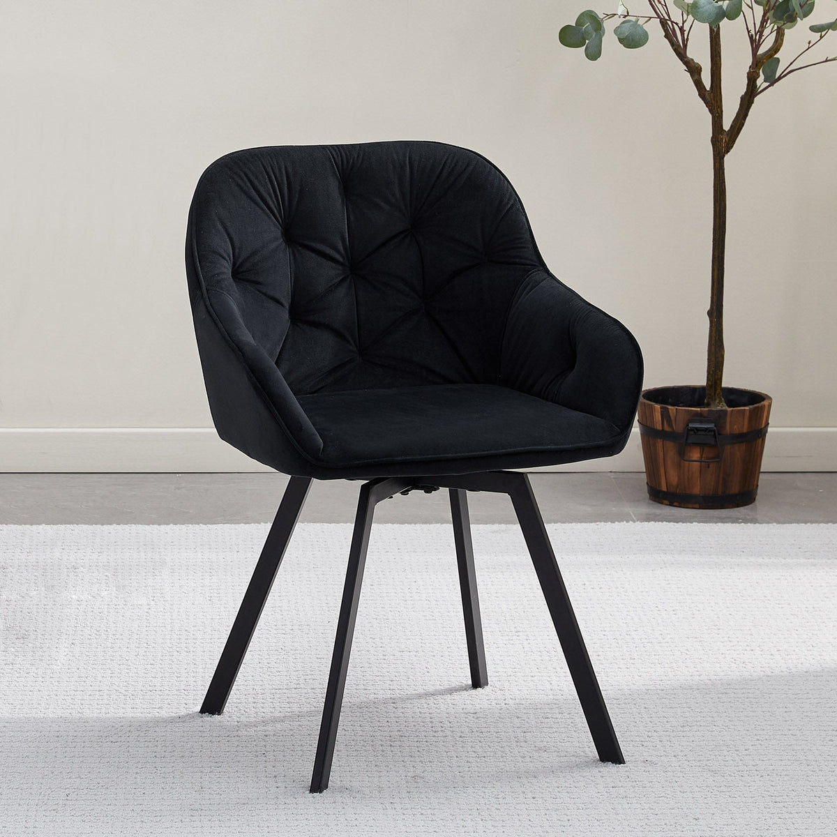Garvies Velvet Swivel Dining Chairs