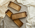May Gold Serving Tray Set – Rectangular Trays with Handles