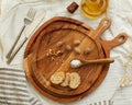 Alma Round Wooden Cheese Board Set – Black with Serving Tools